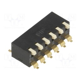 10 pcs : EPM-06-V - Switch: DIP-SWITCH, Poles number: 6, ON-OFF, 0.025A/24VDC, Pos: 2