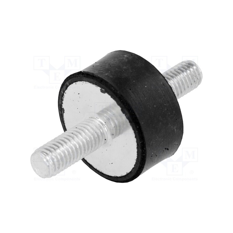 10 pcs : DVA.1-30-15-M8-20-55 - Vibration damper, M8, Ø: 30mm, rubber, L: 15mm, Thread len: 20mm