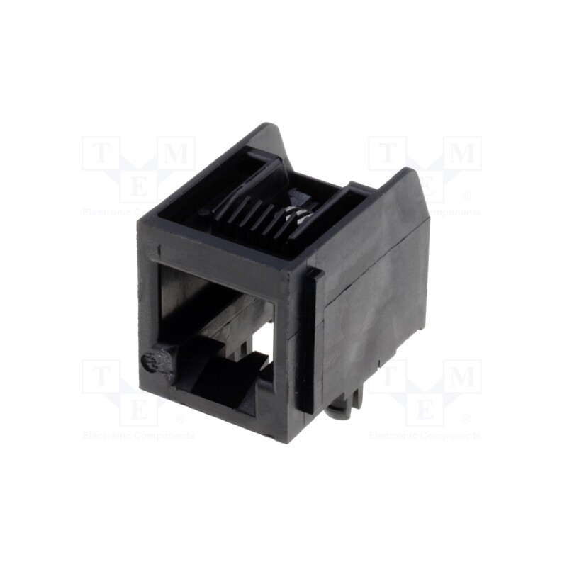 10 pcs : 950097661 - Socket, RJ12, PIN: 6, Cat: 3, PCB snap-in, nickel plated, on PCBs