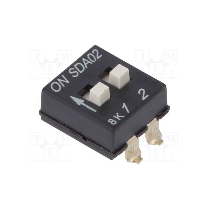 10 pcs : SDA02H1SBD - Switch: DIP-SWITCH, Poles number: 2, ON-OFF, 0.025A/24VDC, Pos: 2