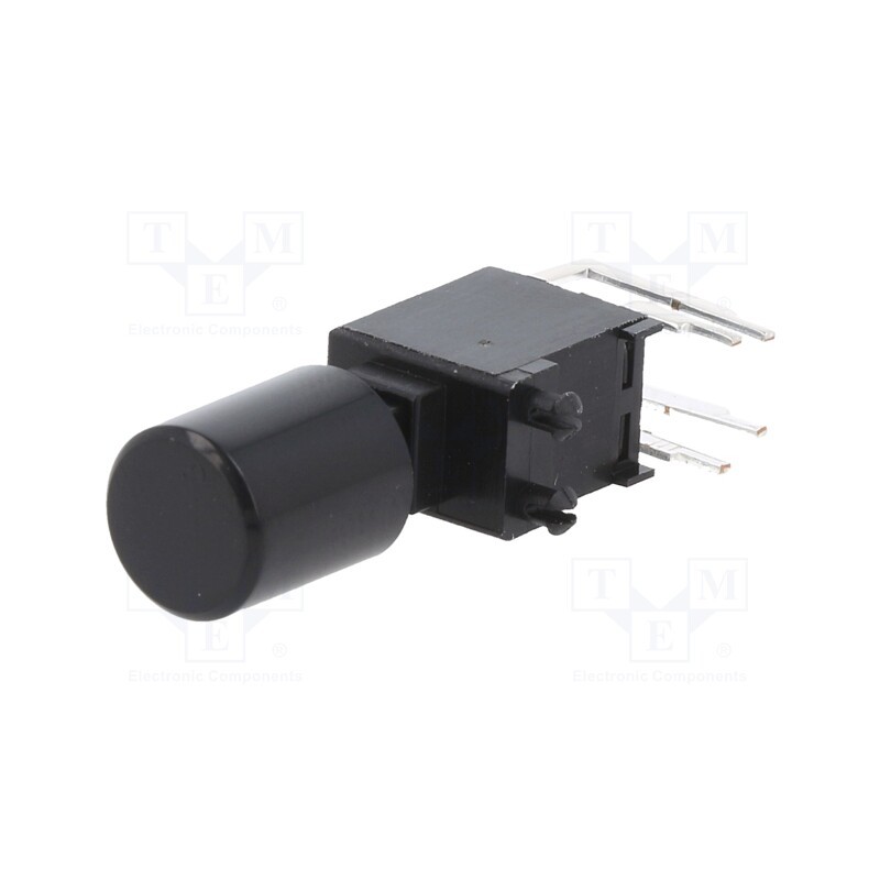 10 pcs : PB400OAQR1BLK - Switch: push-button, Pos: 2, SPST-NO x2, 3A/30VDC, OFF-(ON), THT