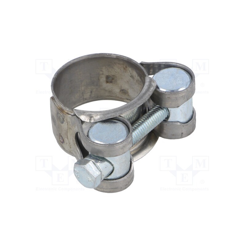 10 pcs : S2023 - T-bolt clamp, W: 18mm, Clamping: 23÷25mm, chrome steel AISI 430, S