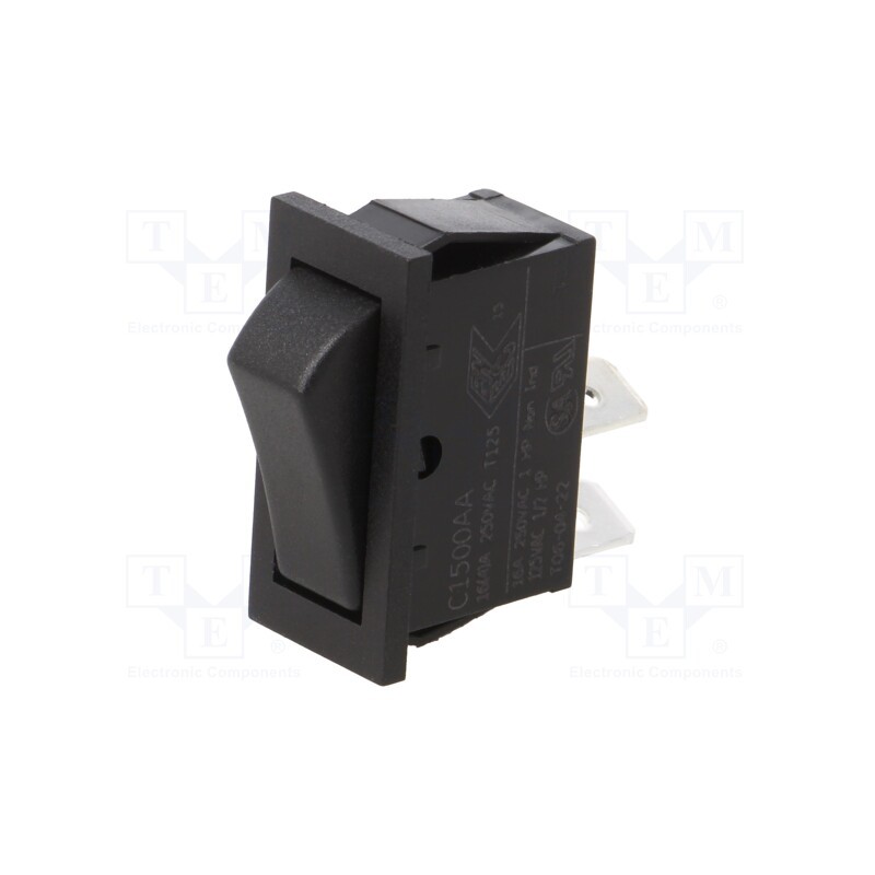 10 pcs : C1500AAAAA - ROCKER, 16A/250VAC, Leads: connectors 6,3x0,8mm