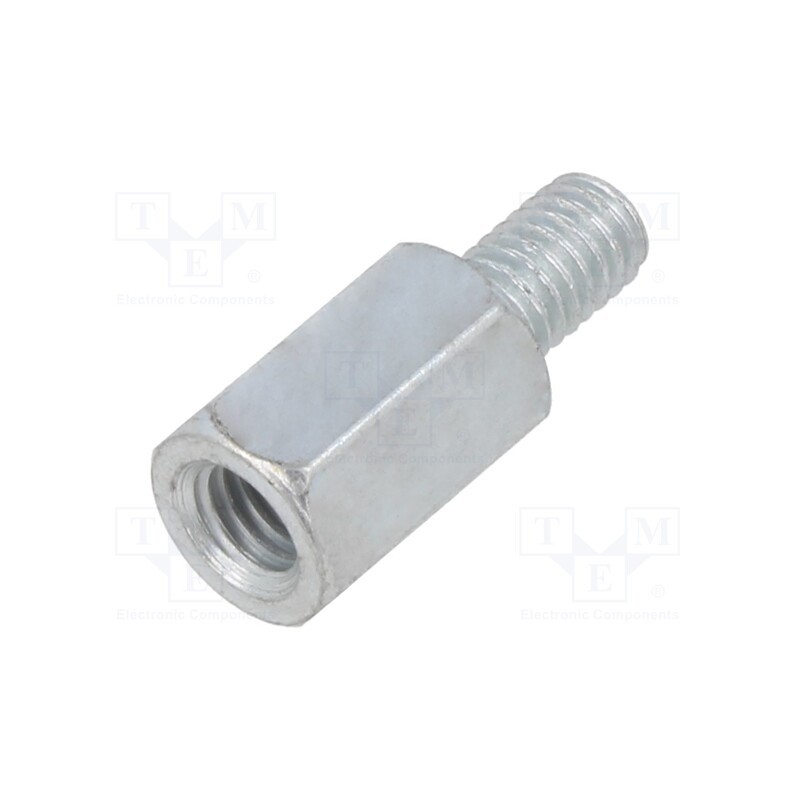 20 pcs : QSMS015M6 - Screwed spacer sleeve, 15mm, Int.thread: M6, Ext.thread: M6