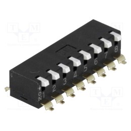 10 pcs : EPM-08-V - Switch: DIP-SWITCH, Poles number: 8, ON-OFF, 0.025A/24VDC, Pos: 2