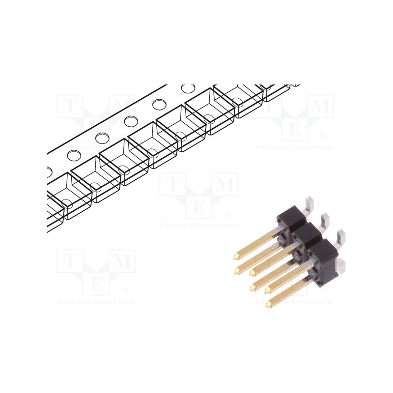 10 pcs : 95278-801A06LF - Pin header, pin strips, BERGSTIK, male, PIN: 6, vertical, 2.54mm