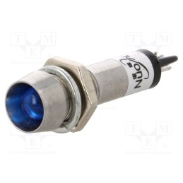 20 pcs : IND8-24B-B - Indicator: LED, recessed, blue, 24VDC, Ø8.2mm, IP40, for soldering