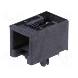 10 pcs : 955012441 - Socket, RJ9, PIN: 4, Cat: 3, low profile, Layout: 4p4c, THT