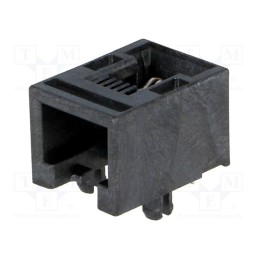 10 pcs : 955012641 - Socket, RJ11, PIN: 4, Cat: 3, low profile, Layout: 6p4c, THT