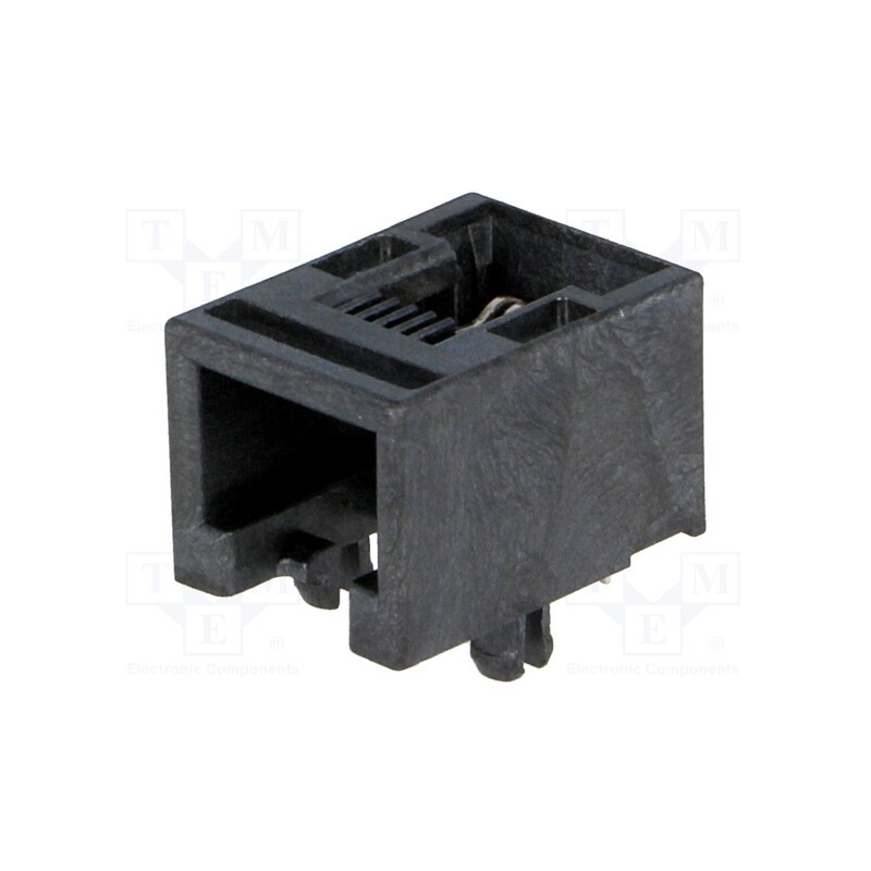 10 pcs : 955012641 - Socket, RJ11, PIN: 4, Cat: 3, low profile, Layout: 6p4c, THT