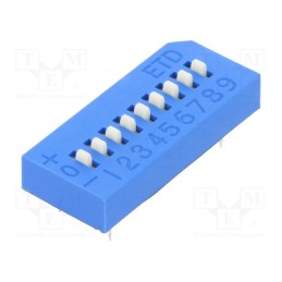 10 pcs : ETD109EZ - Switch: DIP-SWITCH, Poles number: 9, OFF-ON, 0.025A/24VDC, Pos: 2