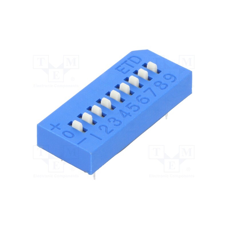 10 pcs : ETD109EZ - Switch: DIP-SWITCH, Poles number: 9, OFF-ON, 0.025A/24VDC, Pos: 2