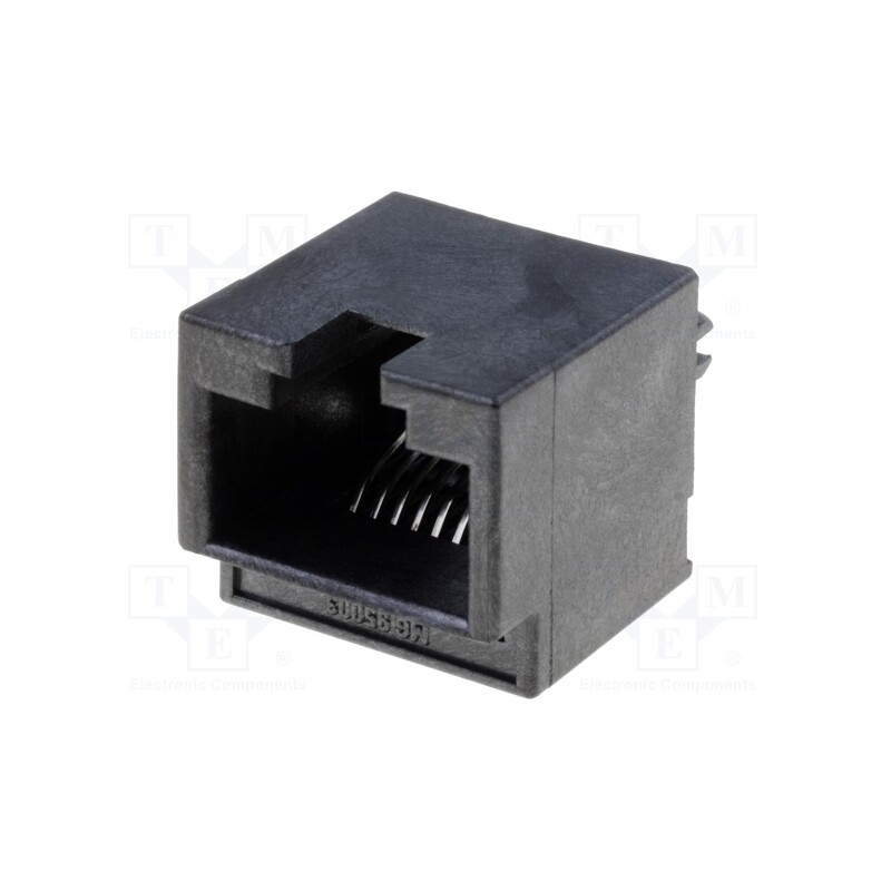 10 pcs : 955032881 - Socket, RJ45, PIN: 8, Cat: 3, gold-plated, Layout: 8p8c, on PCBs, THT
