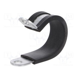 10 pcs : 61825402 - Fixing clamp, ØBundle : 26mm, W: 15mm, steel, Ømount.hole: 6.4mm