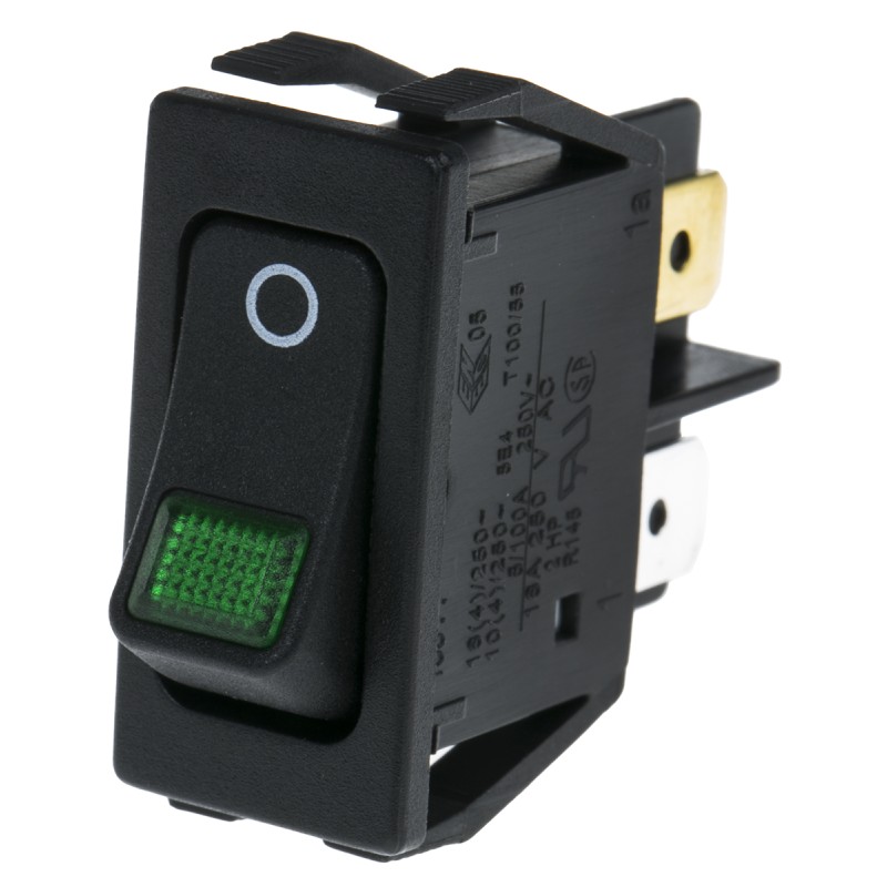 1 pcs - Marquardt Illuminated DPST, On-None-Off Rocker Switch Panel Mount