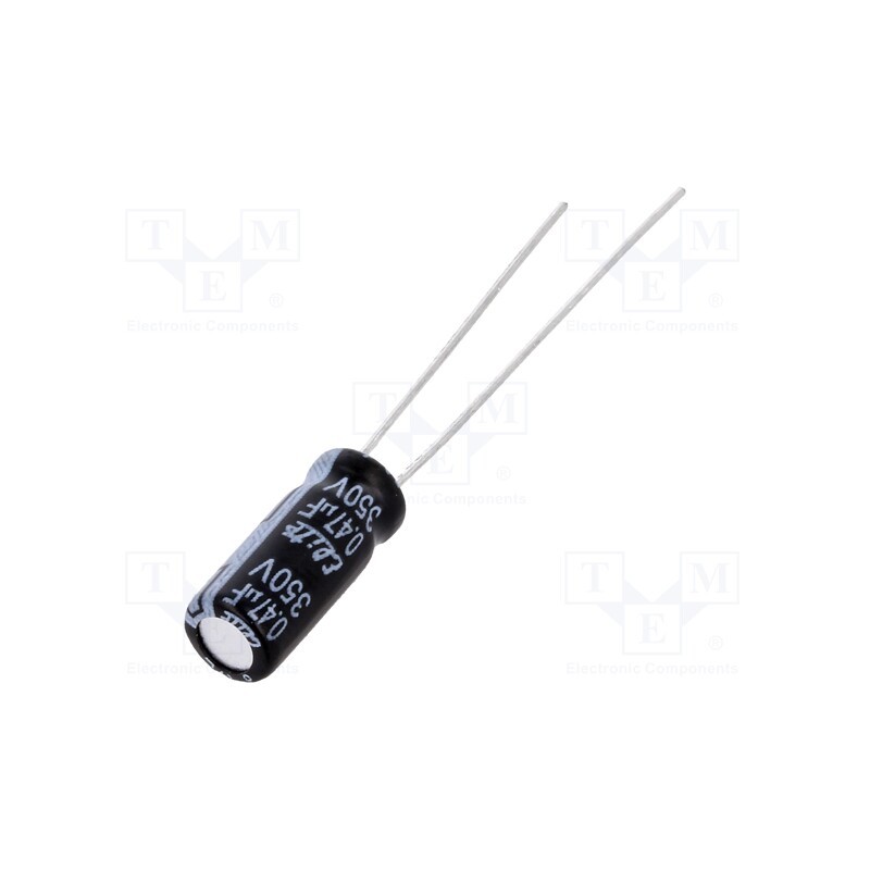 50 pcs : PF2VR47MNN0511U - Capacitor: electrolytic, THT, 0.47uF, 350VDC, Ø5x11mm, Pitch: 2mm