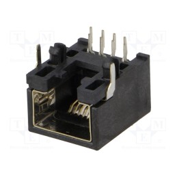 10 pcs : 955402881 - Socket, RJ45, PIN: 8, Cat: 3, shielded,low profile, Layout: 8p8c, THT