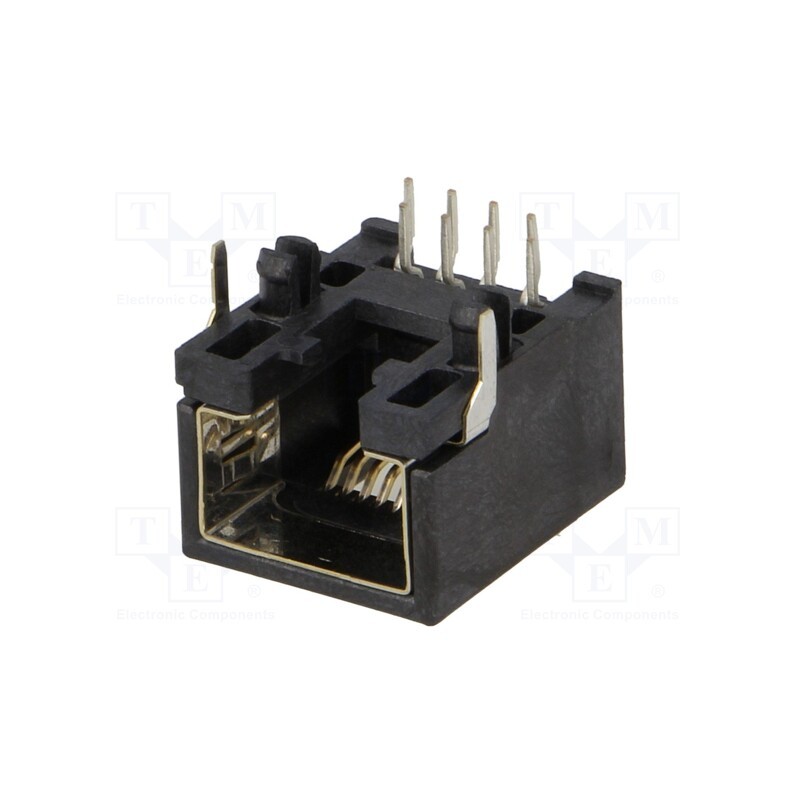 10 pcs : 955402881 - Socket, RJ45, PIN: 8, Cat: 3, shielded,low profile, Layout: 8p8c, THT