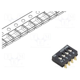 10 pcs : 1-1825059-8 - Switch: DIP-SWITCH, Poles number: 4, ON-OFF, -0.025A/24VDC, Pos: 2