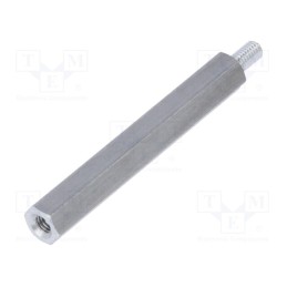 50 pcs : 234X40 - Screwed spacer sleeve, 40mm, Int.thread: M3, Ext.thread: M3