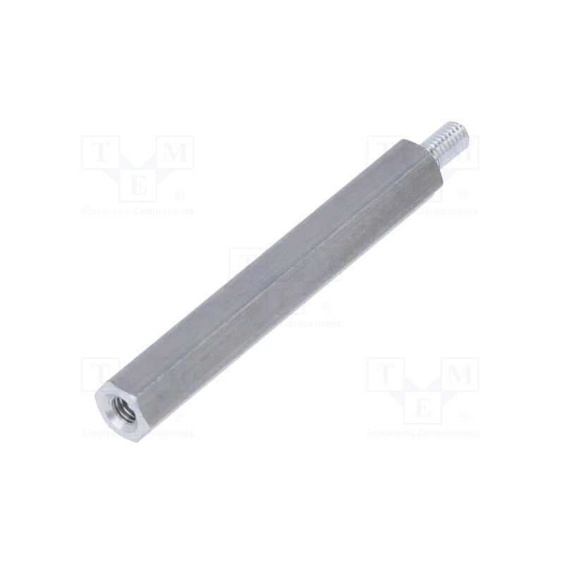 50 pcs : 234X40 - Screwed spacer sleeve, 40mm, Int.thread: M3, Ext.thread: M3