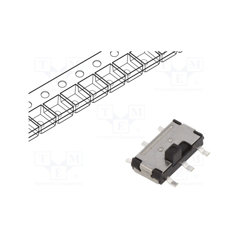 10 pcs : AYZ0202AGRLC - Switch: slide, Pos: 2, DPDT, 0.1A/12VDC, ON-ON, SMT, -10÷60°C, 100MΩ