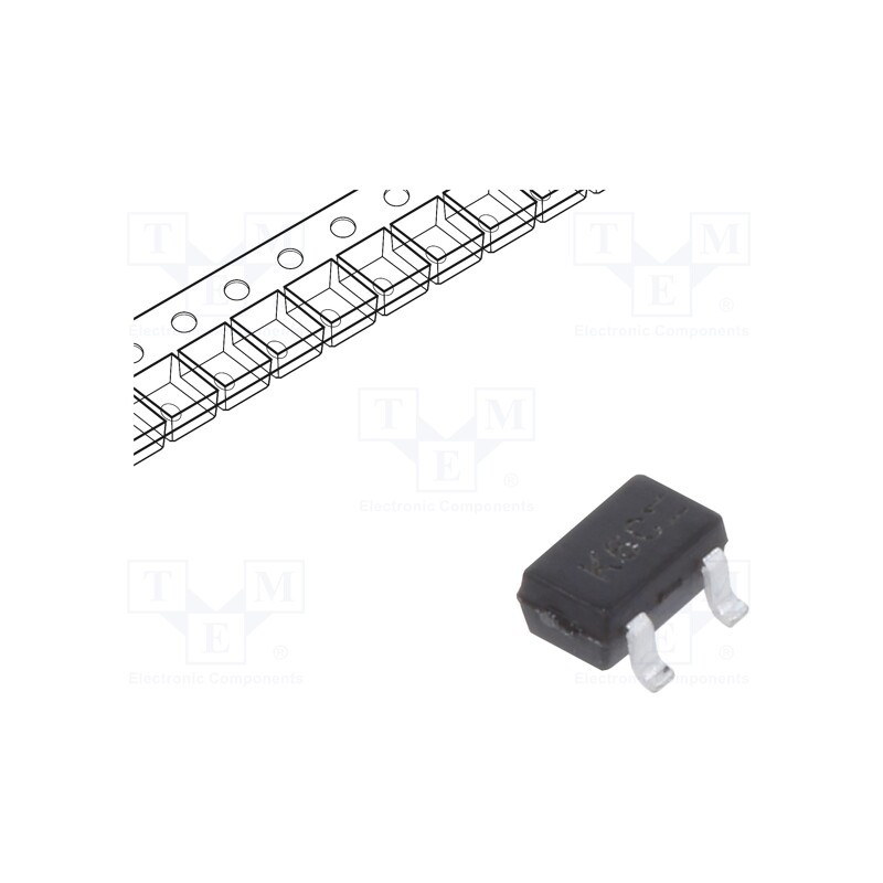 50 pcs : BC817-40W-7 - Transistor: NPN, bipolar, 45V, 0.5A, 200mW, SOT323