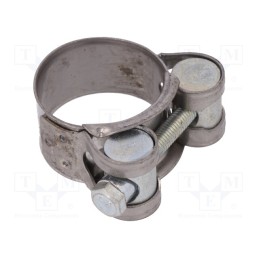 10 pcs : S2026 - T-bolt clamp, W: 18mm, Clamping: 26÷28mm, chrome steel AISI 430, S