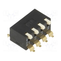 10 pcs : EPM-04-V - Switch: DIP-SWITCH, Poles number: 4, ON-OFF, 0.025A/24VDC, Pos: 2