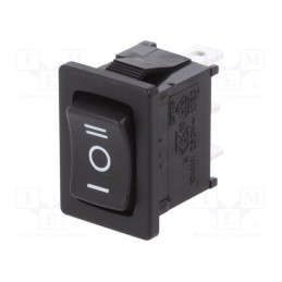 10 pcs : R13-66D-02-BB-76D - ROCKER, SP3T, Pos: 3, ON-OFF-ON, 10A/250VAC, black, none, 50mΩ