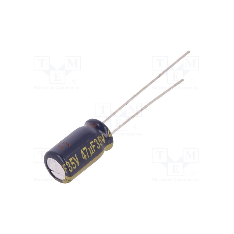 20 pcs : EEUFC1V470 - Capacitor: electrolytic, low ESR, THT, 47uF, 35VDC, Ø6.3x11.2mm