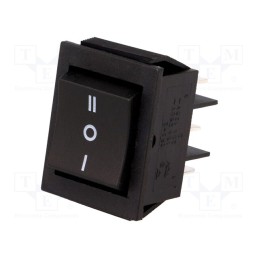 10 pcs : RS2032C0BK - ROCKER, DP3T, Pos: 3, ON-OFF-ON, 15A/250VAC, black, none, 35mΩ, RSC09