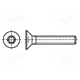 500 pcs : 3143710 - Screw, M4x6, 0.7, Head: countersunk, Torx®, TX20, ISO 14581