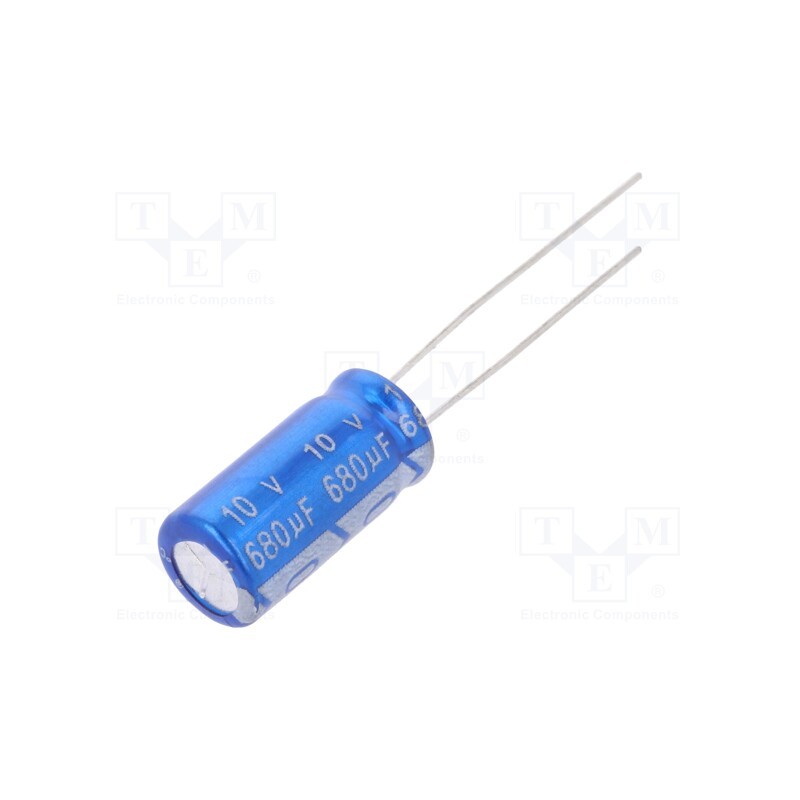 50 pcs : JRG1A681M03500800160000B - Capacitor: electrolytic, THT, 680uF, 10VDC, Ø8x16mm, Pitch: 3.5mm