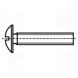 500 pcs : 1578057 - Screw, M3x8, 0.5, Head: button, slotted, 0,8mm, A2 stainless steel