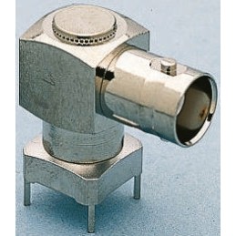 1 pcs - Telegartner, jack PCB Mount BNC Connector, 75Ω, Through Hole Termination, Right Angle Body
