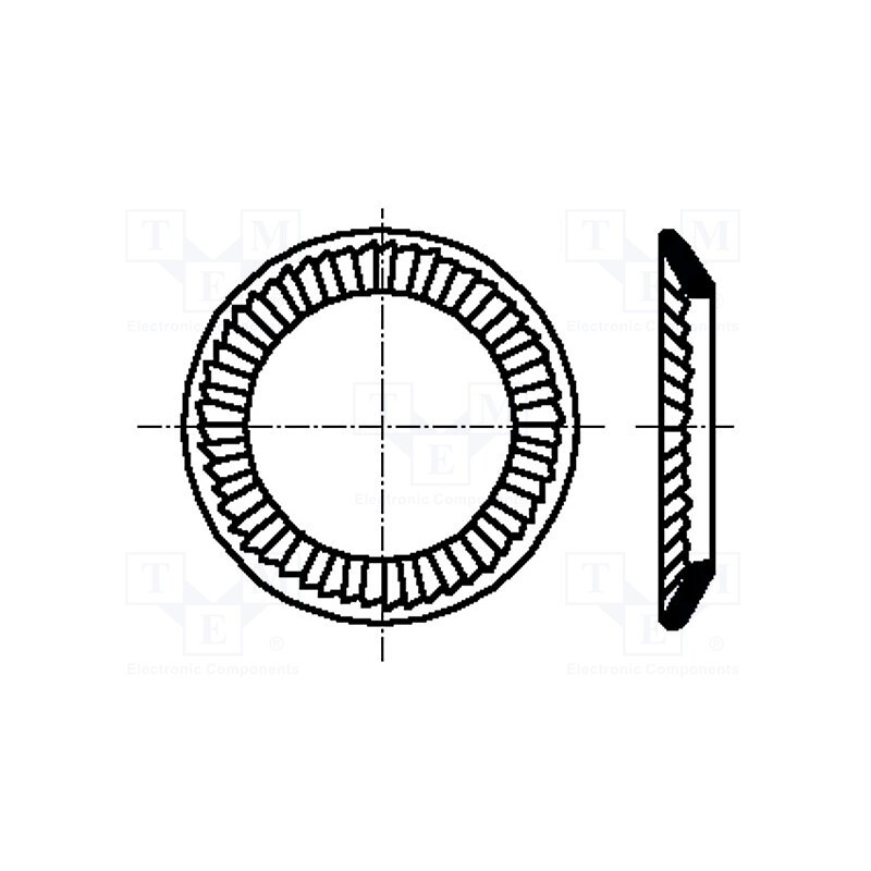 500 pcs : 1279661 - Washer, conical, M6, D10mm, h1.2mm, steel, Plating: black finish