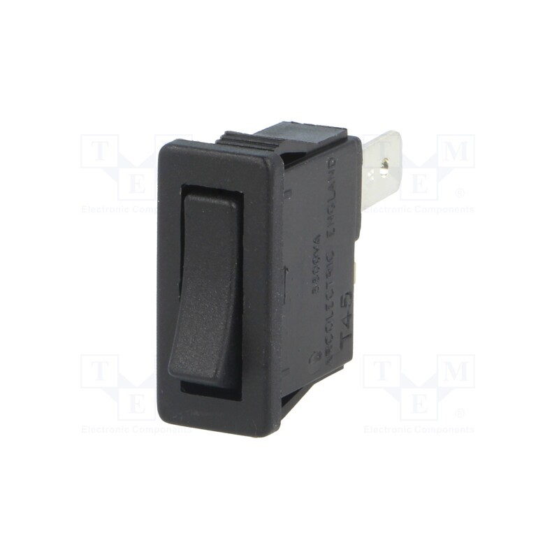 10 pcs : H8800VABB - ROCKER, SPST, Pos: 2, ON-OFF, 10A/250VAC, black, none, Body: black