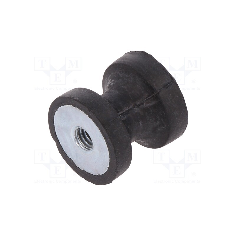 10 pcs : DVC.3-15-8,5-15-M4-70 - Vibration damper, M4, Ø: 15mm, rubber, L: 15mm, H: 4mm, 211N, 56N/mm