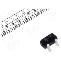 50 pcs : DTC124XET1G - Transistor: NPN, bipolar, BRT, 50V, 0.1A, 0.2W, SC75, R1: 22kΩ