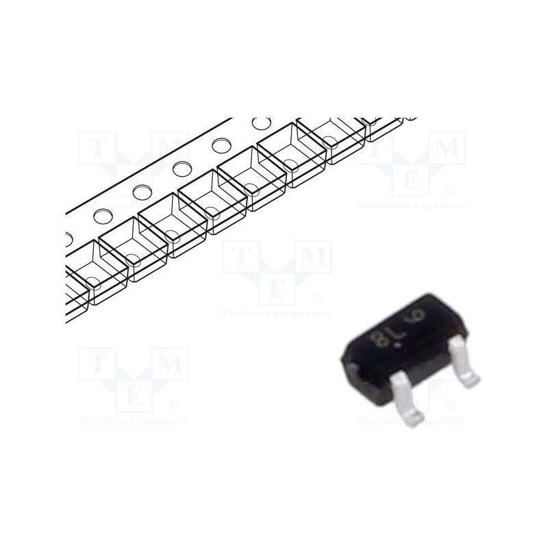 50 pcs : DTC124XET1G - Transistor: NPN, bipolar, BRT, 50V, 0.1A, 0.2W, SC75, R1: 22kΩ