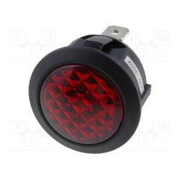 10 pcs : R9-92N-02-R - Indicator: with neon lamp, prominent, red, 230VAC, Cutout: Ø20mm