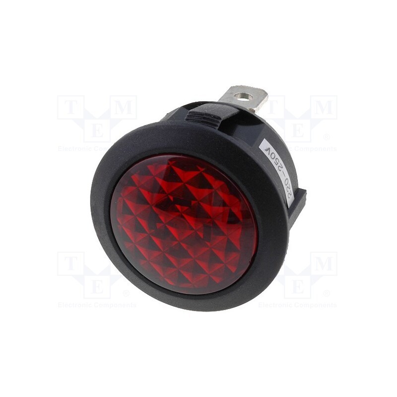 10 pcs : R9-92N-02-R - Indicator: with neon lamp, prominent, red, 230VAC, Cutout: Ø20mm