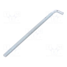 10 pcs : HP10225 - Hook, straight, steel, zinc, Thread len: 200mm, Overall len: 225mm