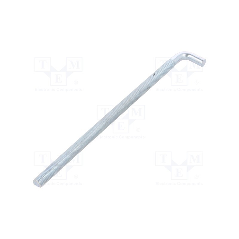 10 pcs : HP10225 - Hook, straight, steel, zinc, Thread len: 200mm, Overall len: 225mm