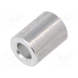 20 pcs : 336/3,2X08 - Spacer sleeve, 8mm, cylindrical, aluminium, Out.diam: 6mm
