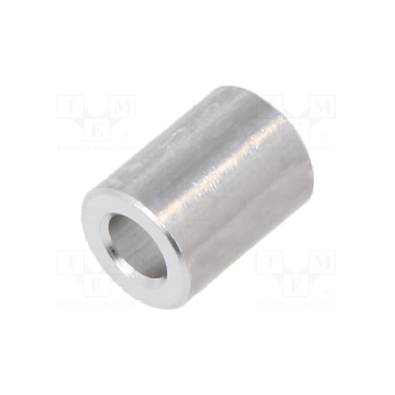 20 pcs : 336/3,2X08 - Spacer sleeve, 8mm, cylindrical, aluminium, Out.diam: 6mm