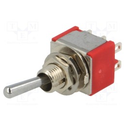 10 pcs : - Switch: toggle, Pos: 2, DPDT, ON-(ON), 2A/250VAC, 5A/28VDC, -35÷80°C