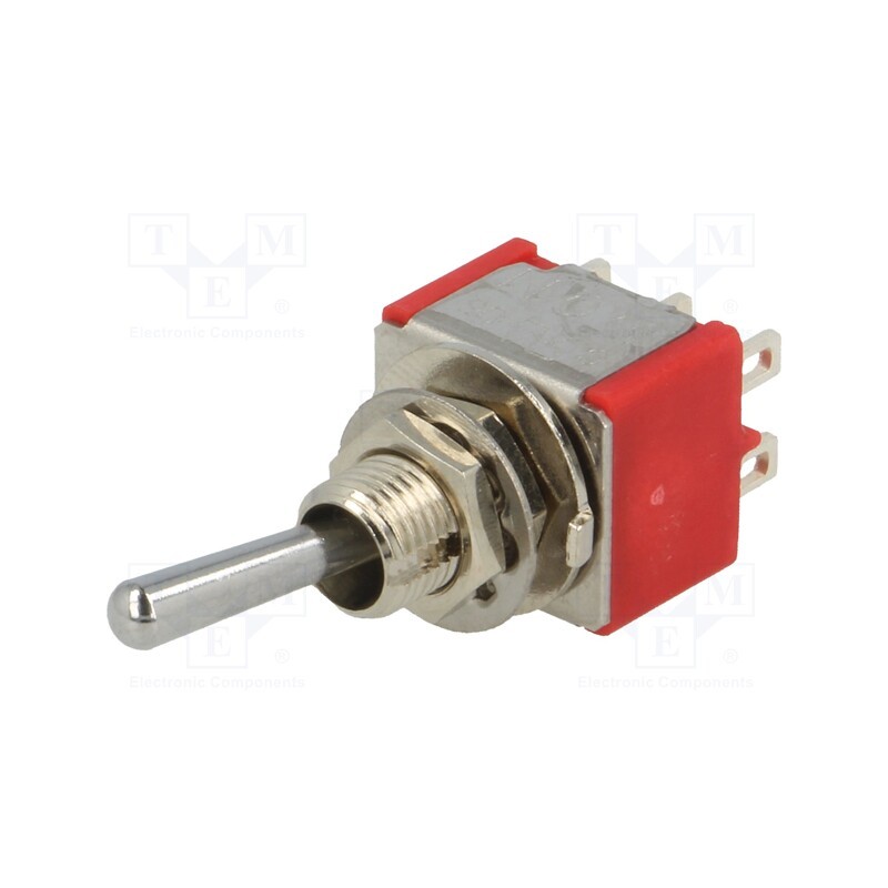 10 pcs : - Switch: toggle, Pos: 2, DPDT, ON-(ON), 2A/250VAC, 5A/28VDC, -35÷80°C