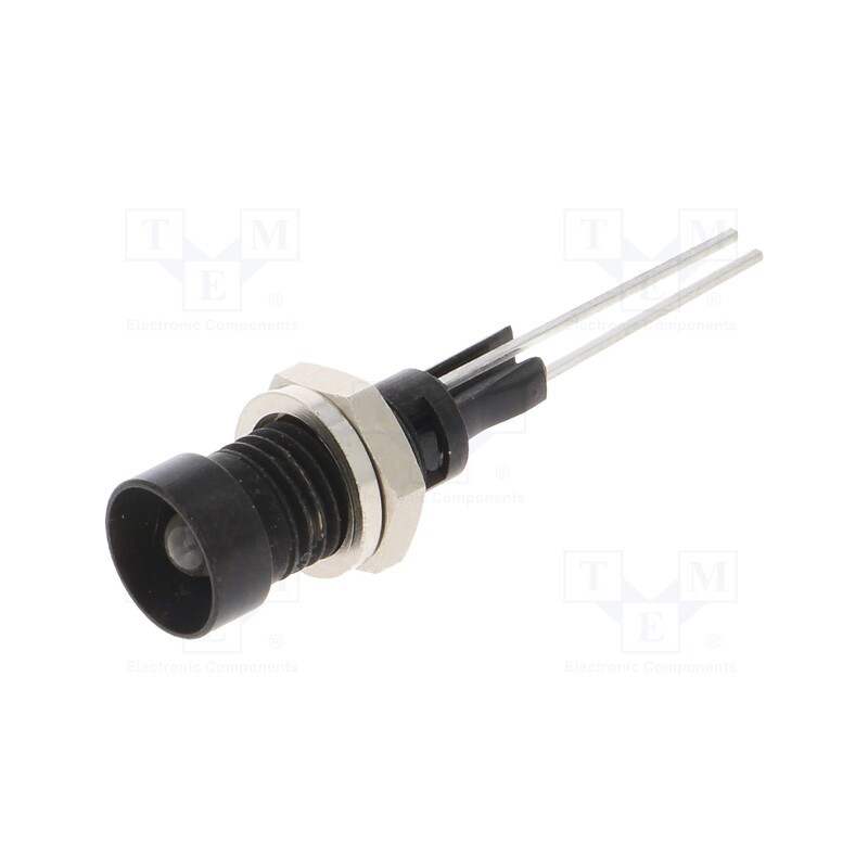 10 pcs : 2662.8053 - Indicator: LED, recessed, white, Ø6mm, for PCB, brass, ØLED: 3mm